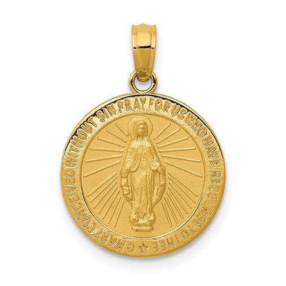 14K Gelbgold Wunderwirkende Medaille Anhänger