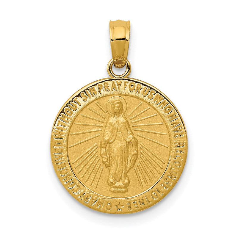 14K Gelbgold Wunderwirkende Medaille Anhänger