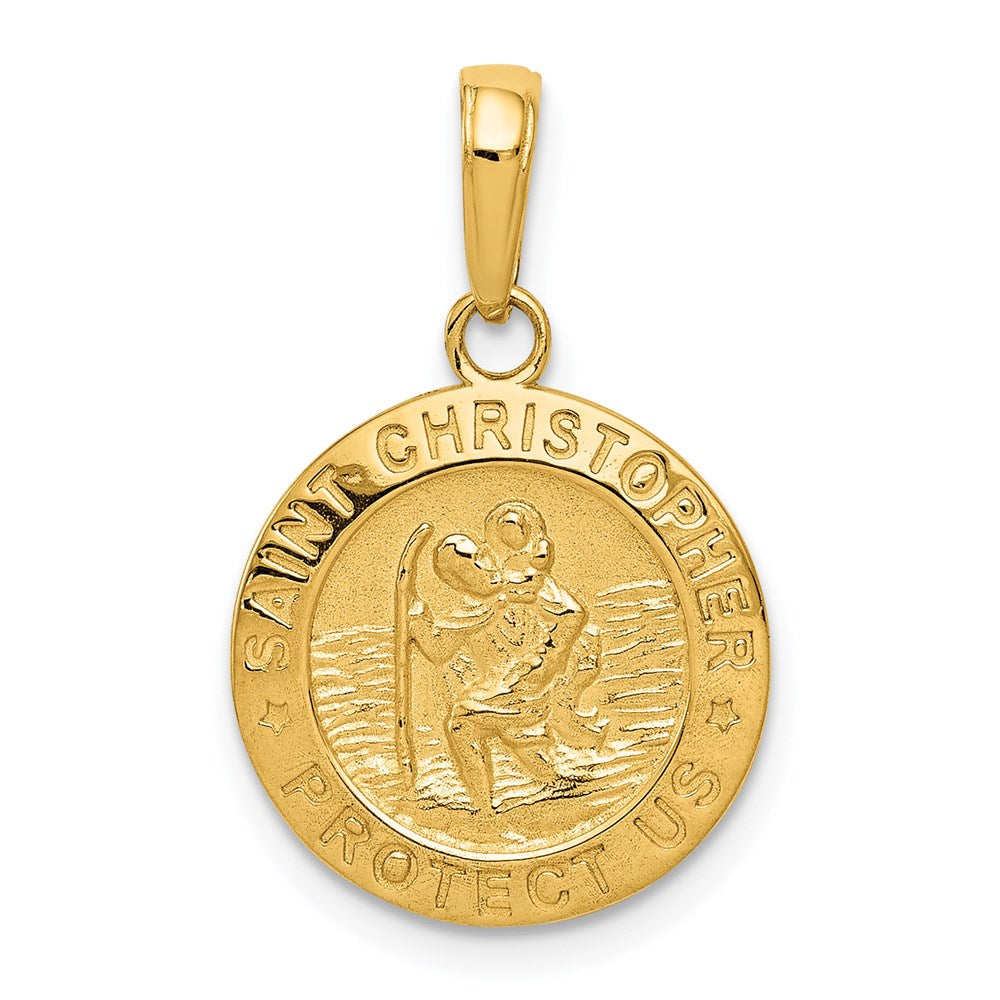 14K Gelbgold Sankt Christopherus Medaille Charm