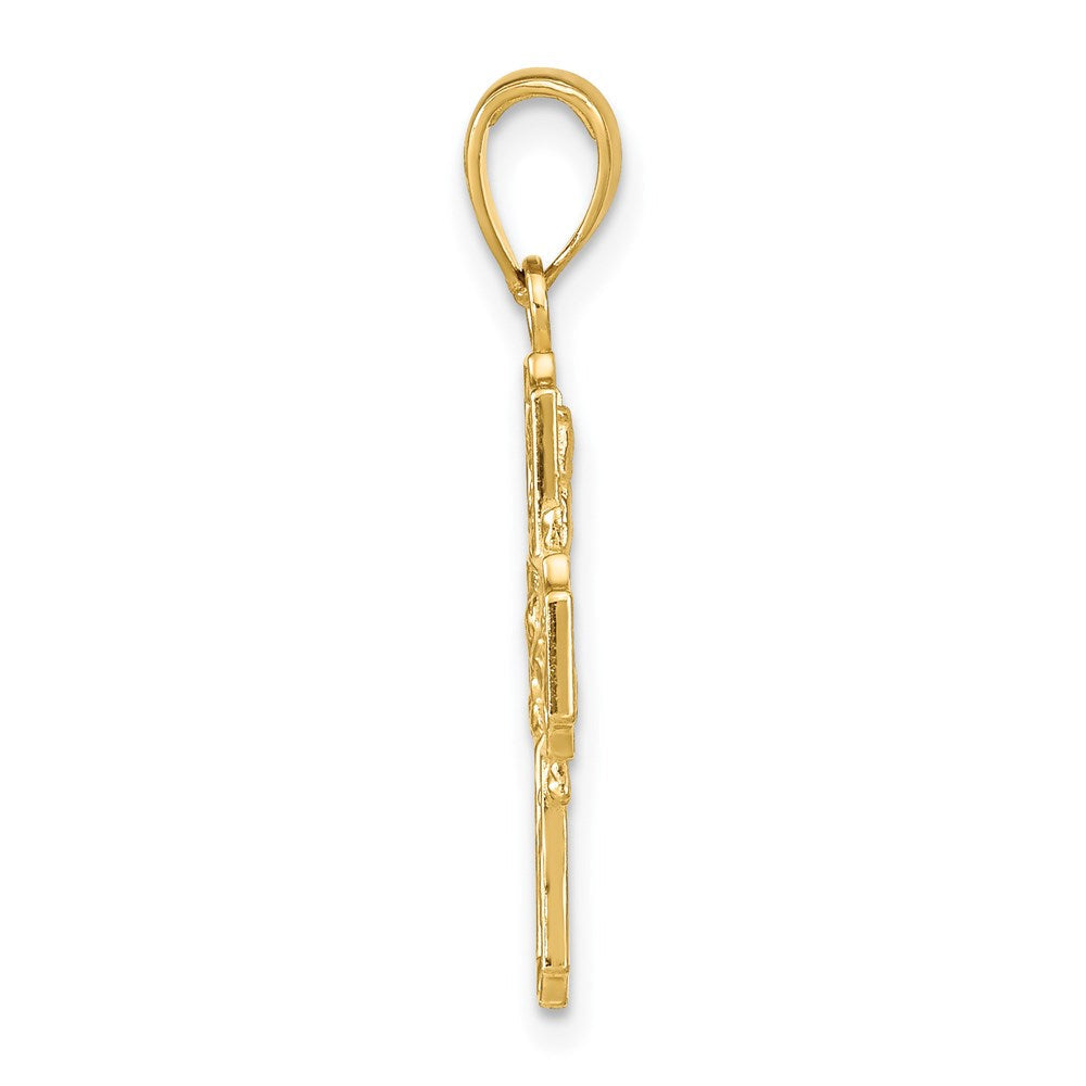 14K Gelbgold 4-Wege-Medaillon-Anhänger