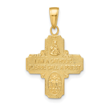 14K Gelbgold 4-Wege-Medaillon-Anhänger