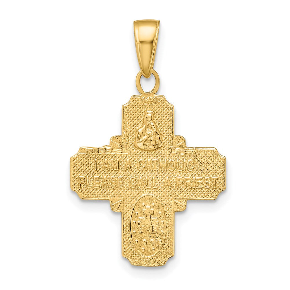 14K Gelbgold 4-Wege-Medaillon-Anhänger