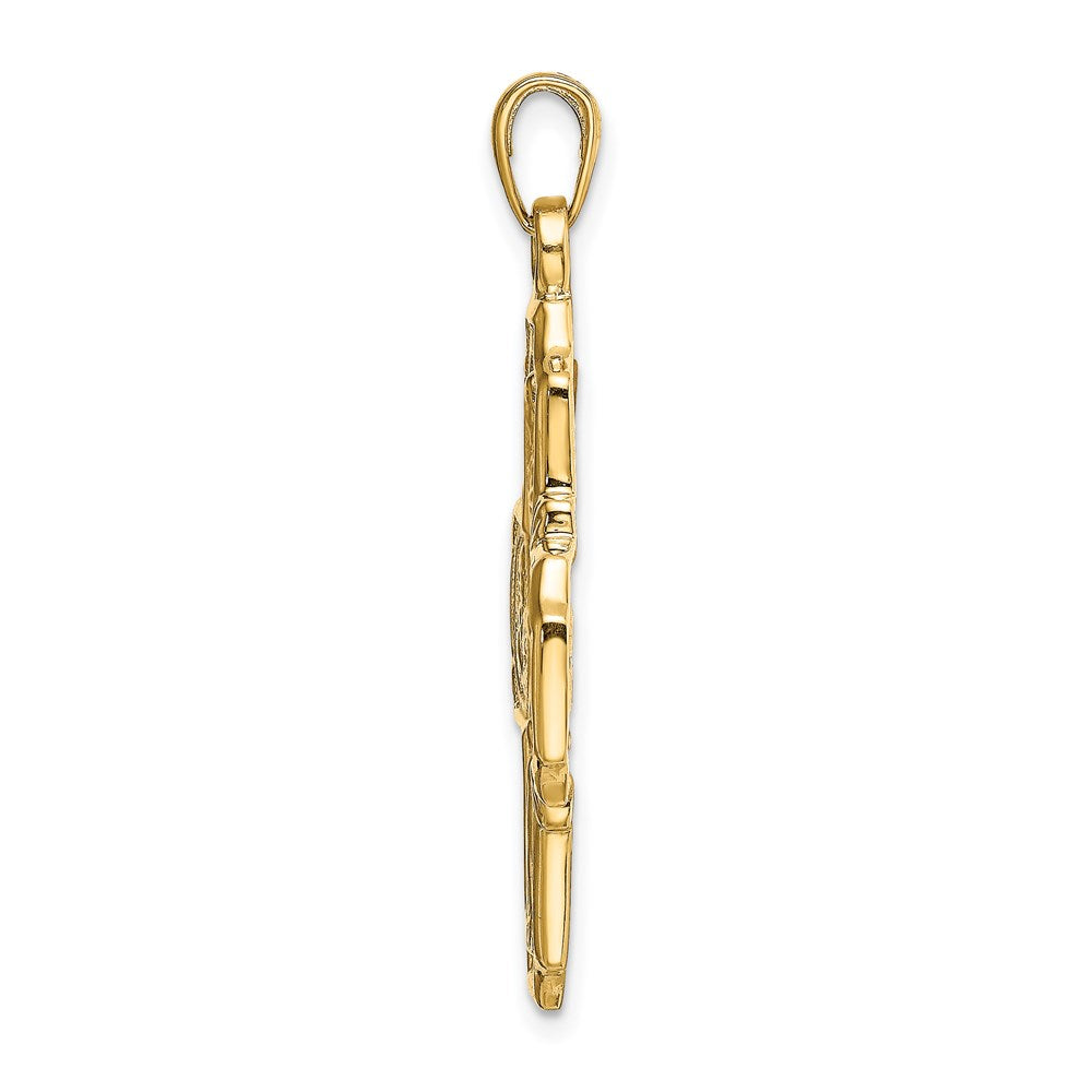 14K Gelbgold Viererweg-Medaillenanhänger