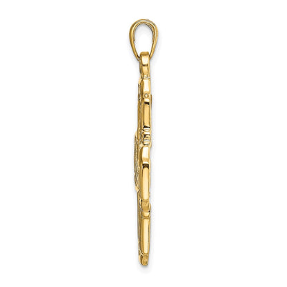 14K Gelbgold Viererweg-Medaillenanhänger