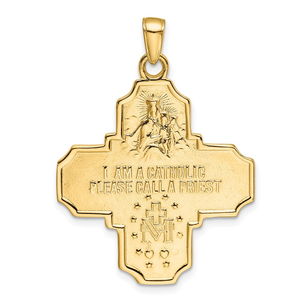 14K Gelbgold Viererweg-Medaillenanhänger