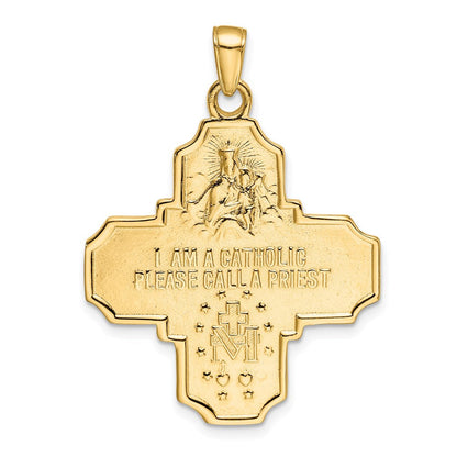14K Gelbgold Viererweg-Medaillenanhänger