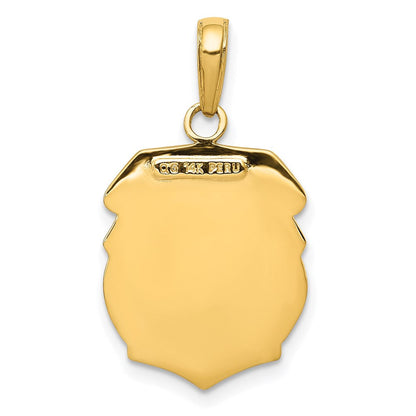 14K Gelbgold Sankt-Michael-Medaille-Abzeichen-Anhänger