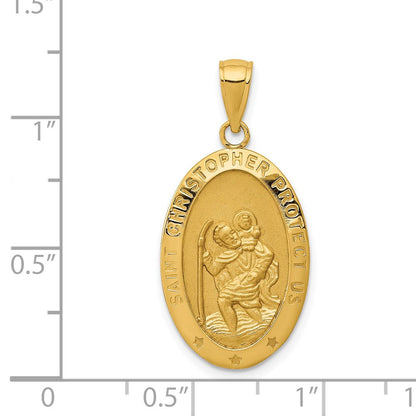 14K Gelbgold Sankt-Christopherus-Medaille-Anhänger