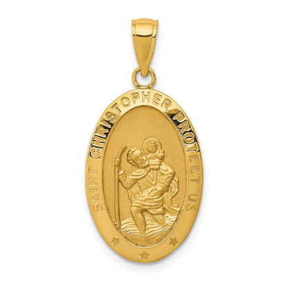 14K Gelbgold Sankt-Christopherus-Medaille-Anhänger