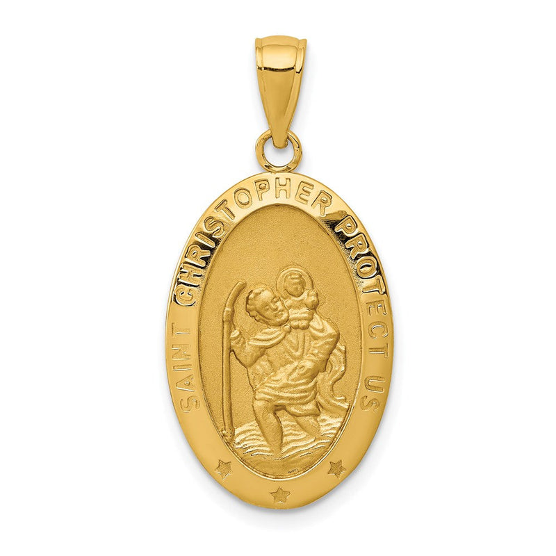 14K Gelbgold Sankt-Christopherus-Medaille-Anhänger
