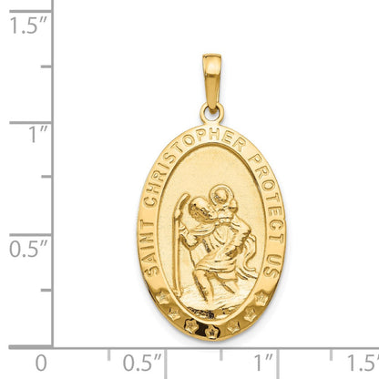 14K Gelbgold Sankt Christophorus Medaillen-Anhänger