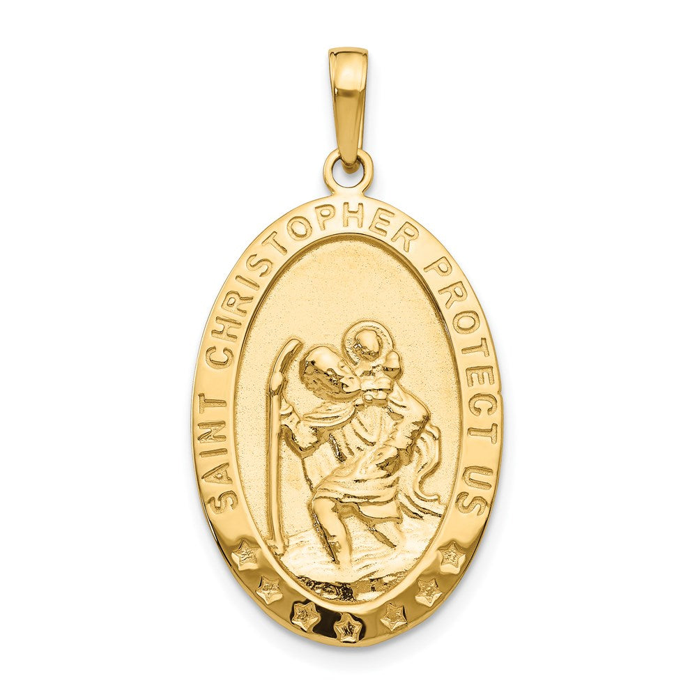 14K Gelbgold Sankt Christophorus Medaillen-Anhänger