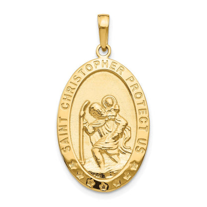 14K Gelbgold Sankt Christophorus Medaillen-Anhänger