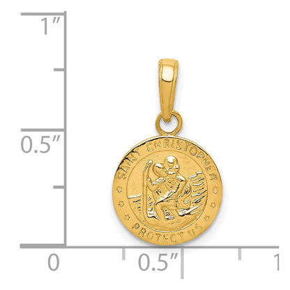 14K Gelbgold Saint Christopher Medaille Charm