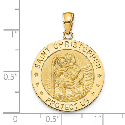14K Gelbgold Sankt-Christopherus-Medaille-Anhänger