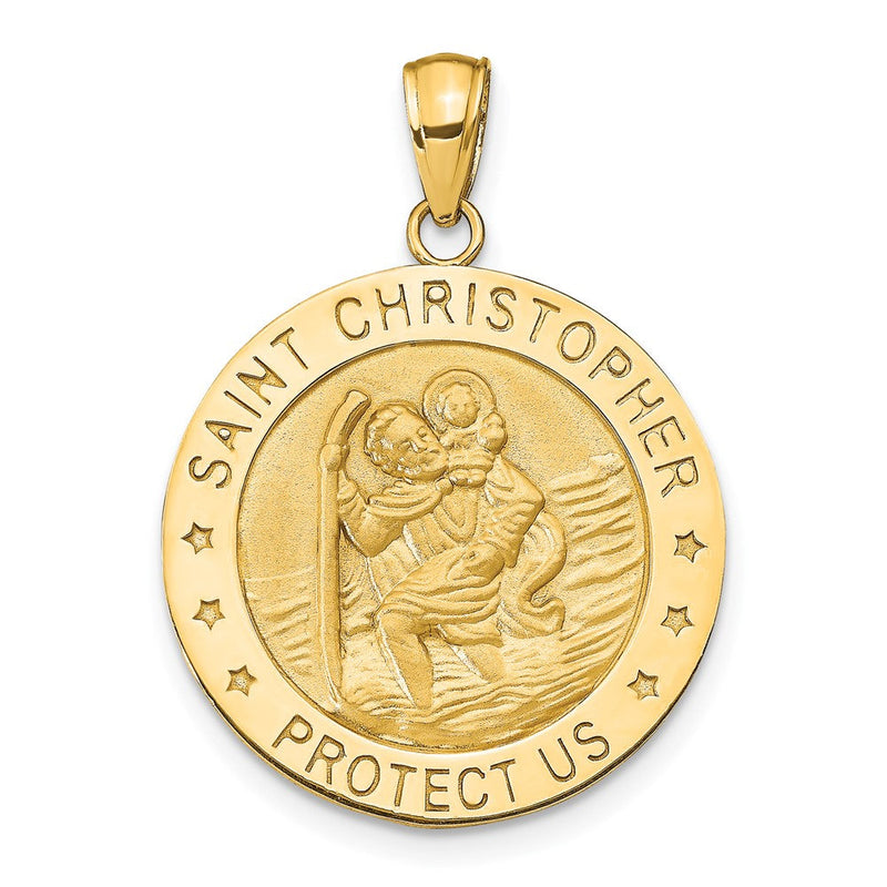 14K Gelbgold Sankt-Christopherus-Medaille-Anhänger
