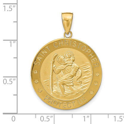 14K Gelbgold Sankt-Christophorus-Medaille-Anhänger