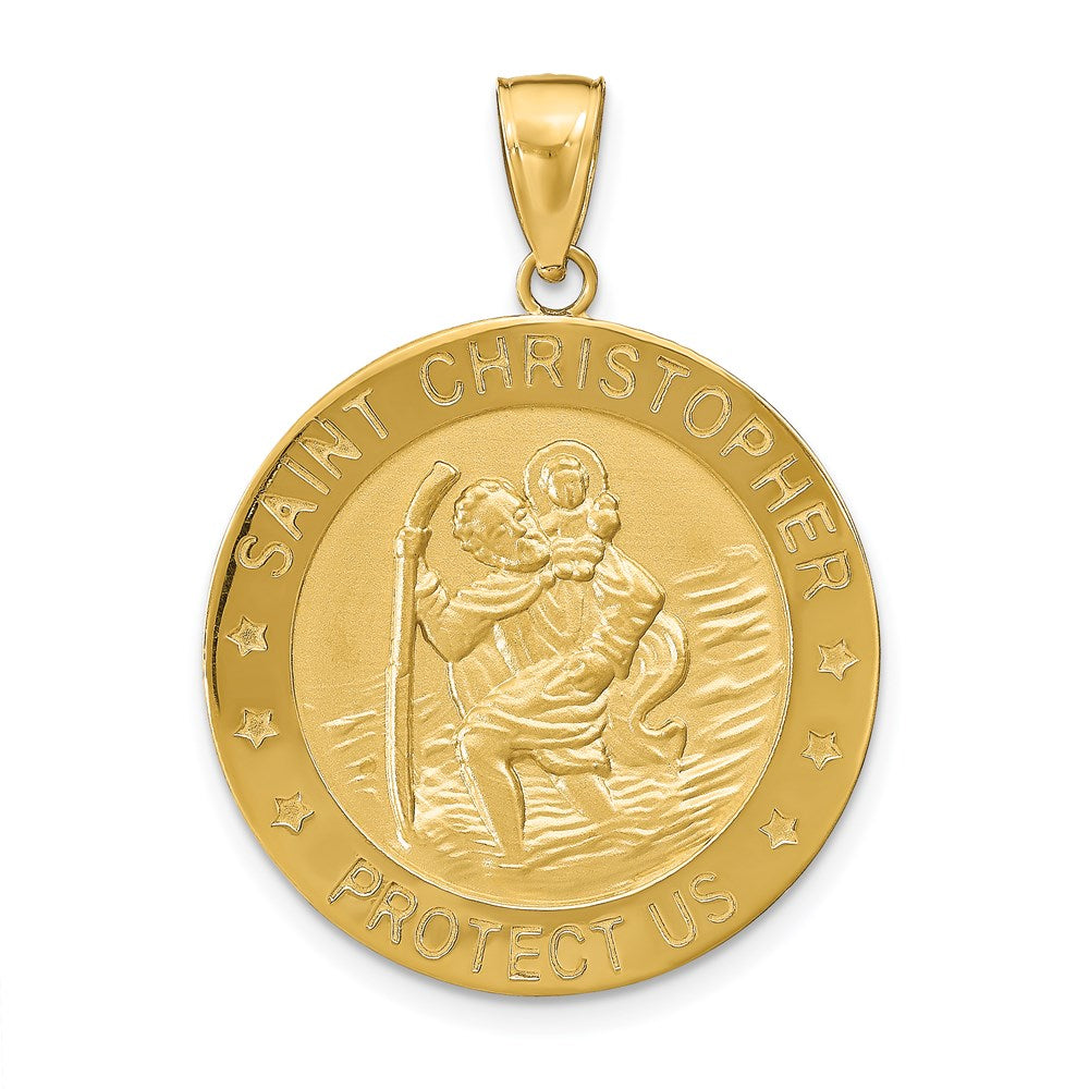 14K Gelbgold Sankt-Christophorus-Medaille-Anhänger