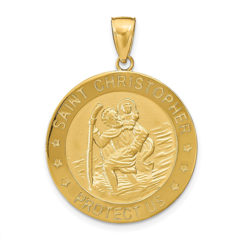 14K Gelbgold Sankt-Christophorus-Medaille-Anhänger