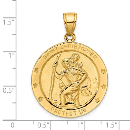 14K Gelbgold Sankt-Christopherus-Medaille-Anhänger