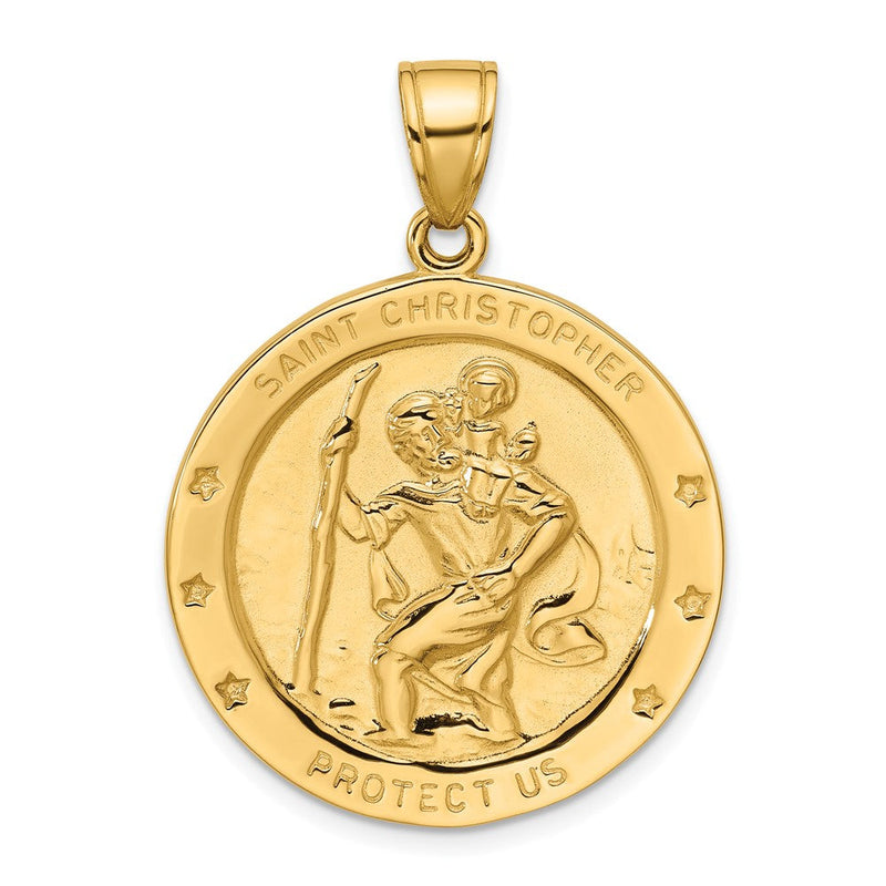 14K Gelbgold Sankt-Christopherus-Medaille-Anhänger