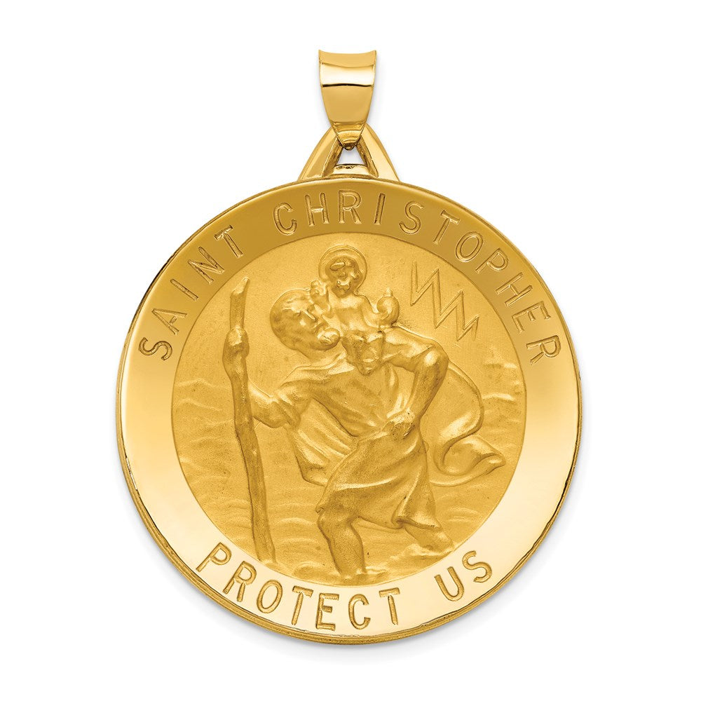 14K Gelbgold Sankt-Christophorus-Medaille-Anhänger