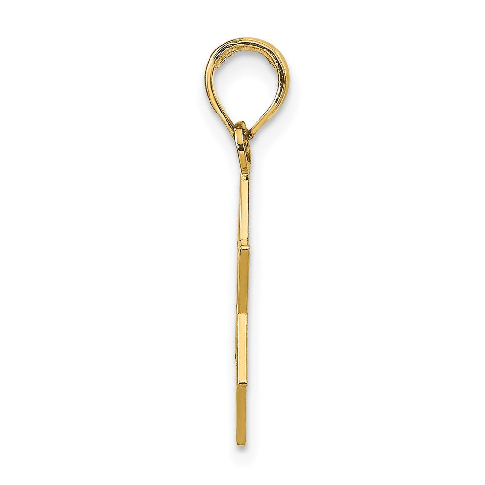 14K Gelbgold Massiv Satiniert Stern Of David Charm