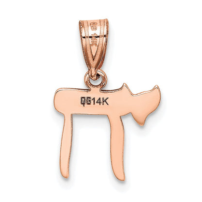 14K Roségold Chai Anhänger