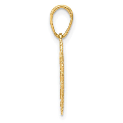 14K Gelbgold Wendbar For My Tochter Herz Anhänger