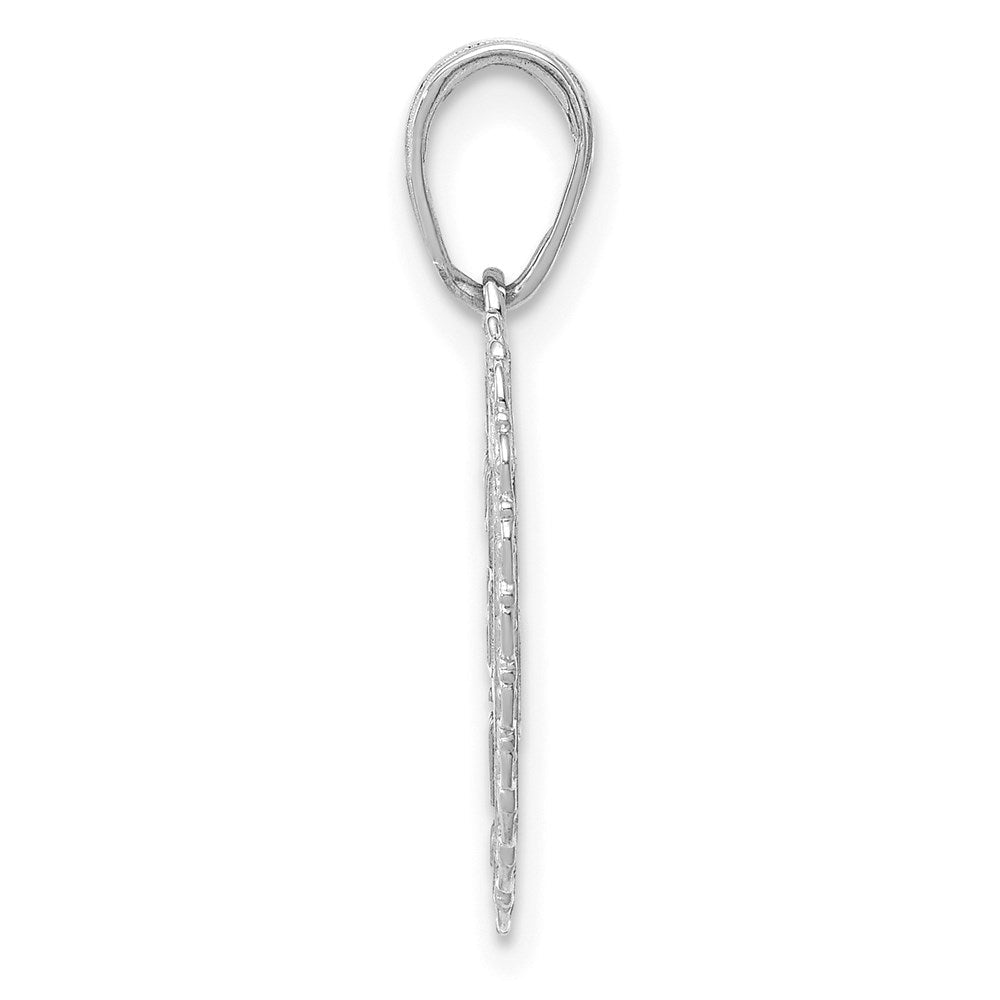 14K Weißgold Wendbar For My Tochter Herz Anhänger