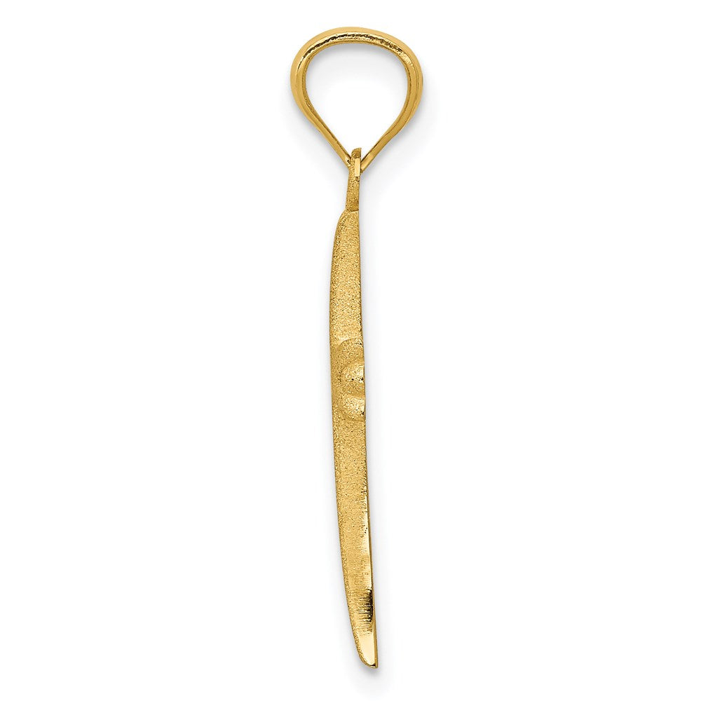 14K Gelbgold Satiniert Kreuz Charm