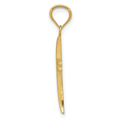 14K Gelbgold Satiniert Kreuz Charm