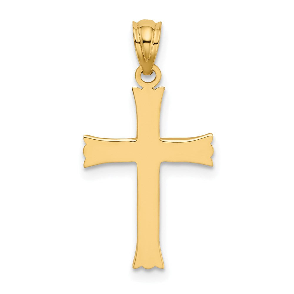 14K Gelbgold Satiniert Kreuz Charm