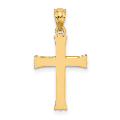 14K Gelbgold Satiniert Kreuz Charm