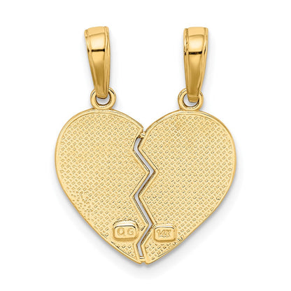 14K Gelbgold "I LOVE YOU" Herz-Charm zum Auseinanderbrechen
