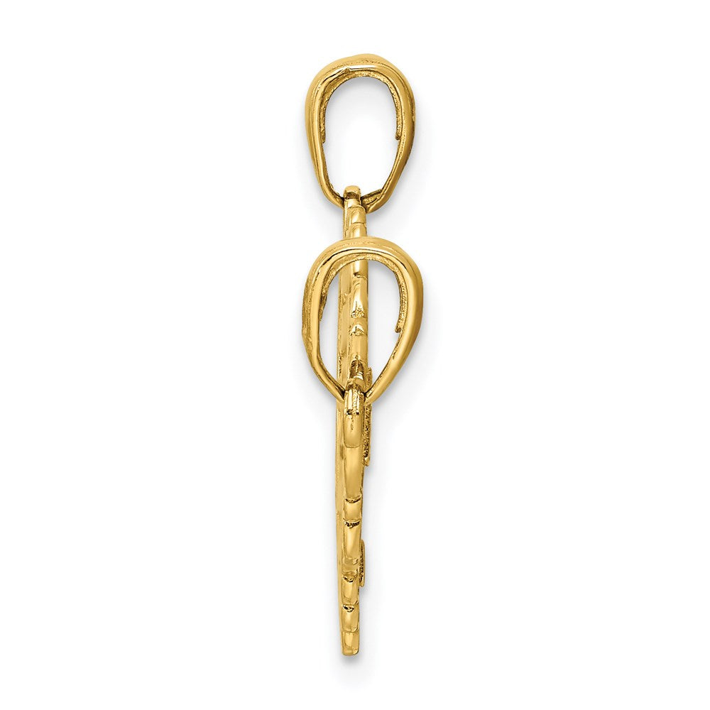 14K Gelbgold Polierte 2-teilige Trennbare „ER, DER DEN SCHLÜSSEL HÄLT" Charms