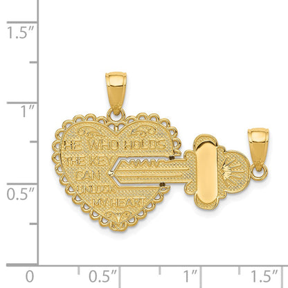 14K Gelbgold Polierte 2-teilige Trennbare „ER, DER DEN SCHLÜSSEL HÄLT" Charms
