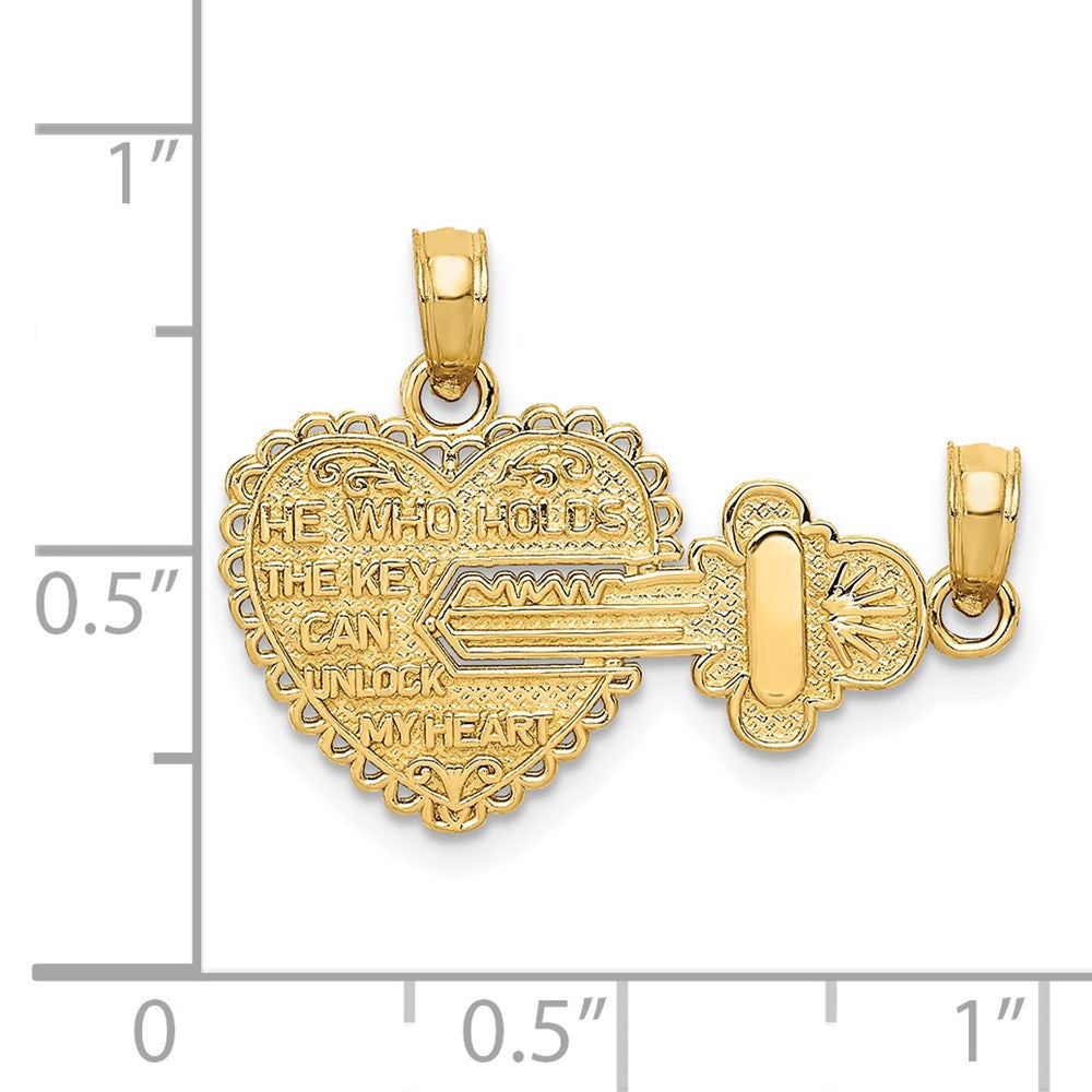 14K Gelbgold Poliert 2 Stück Break Apart He Who Fasst The Key Charms