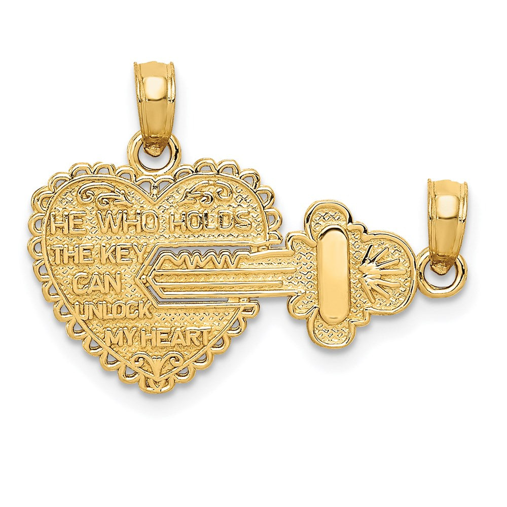 14K Gelbgold Poliert 2 Stück Break Apart He Who Fasst The Key Charms