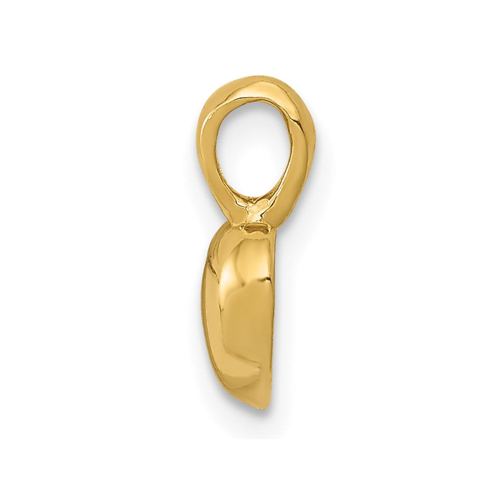 14K Gelbgold Poliert Gewölbt Herz Charm