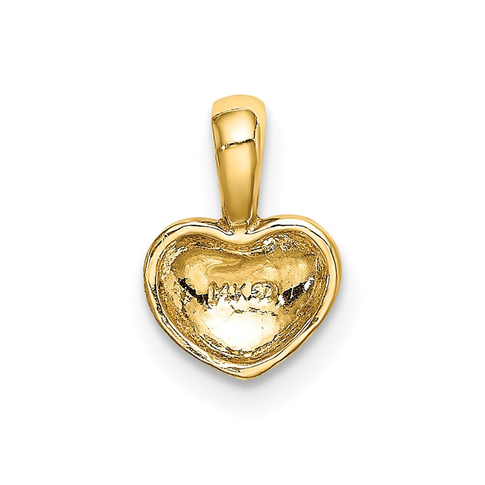 14K Gelbgold Poliert Gewölbt Herz Charm