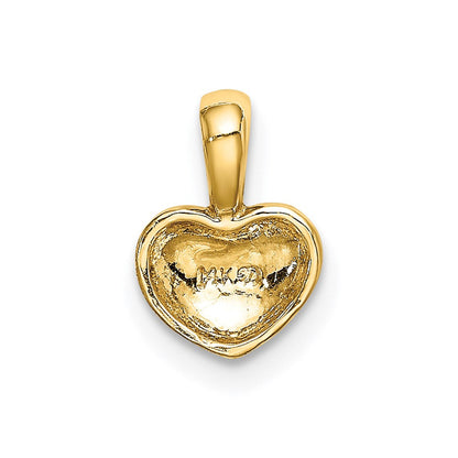 14K Gelbgold Poliert Gewölbt Herz Charm
