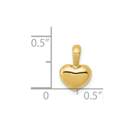 14K Gelbgold Poliert Gewölbt Herz Charm