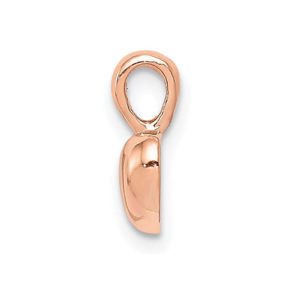 14K Roségold Poliert Gewölbt Herz Charm