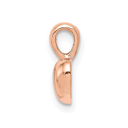 14K Roségold Poliert Gewölbt Herz Charm
