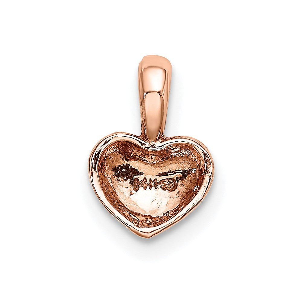 14K Roségold Poliert Gewölbt Herz Charm