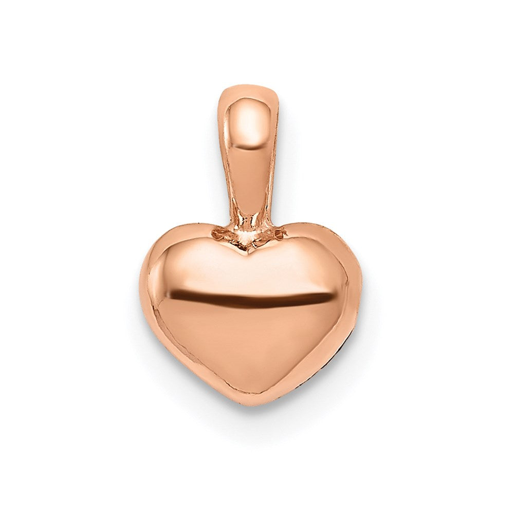 14K Roségold Poliert Gewölbt Herz Charm