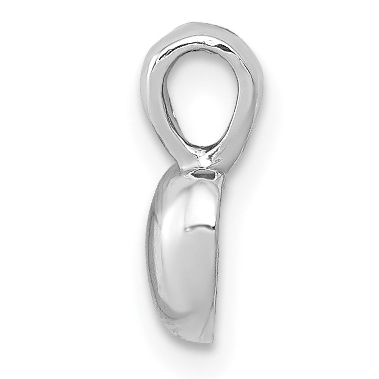 14K Weißgold Poliert Gewölbt Herz Charm