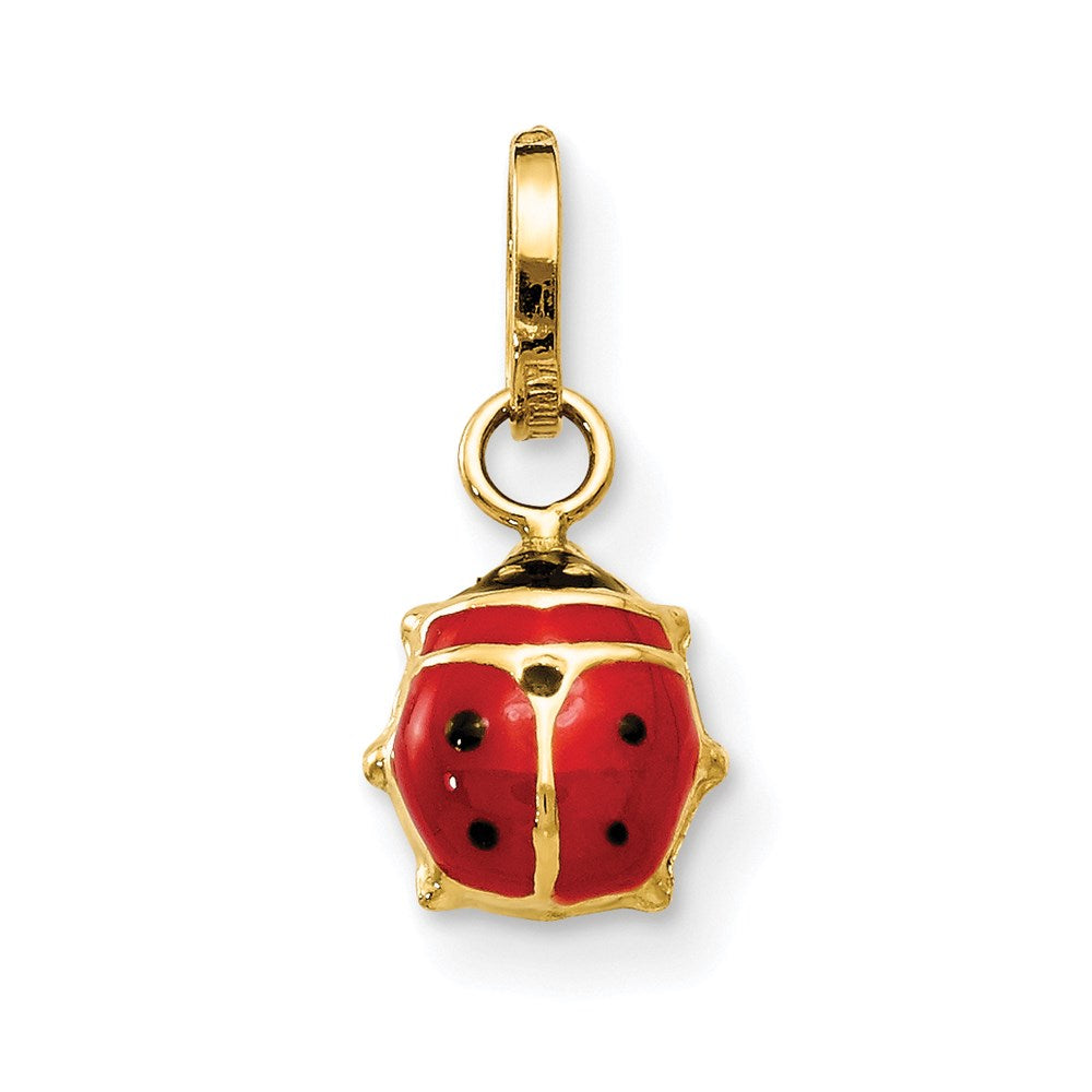 14K Gelbgold Emailliert Marienkäfer Charm