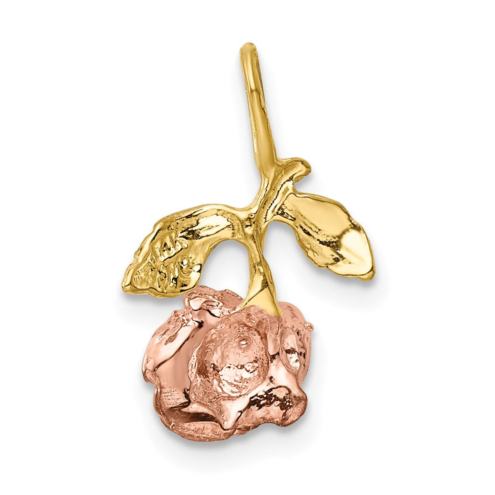 14K Gelb & Rhodium mit Weiß und Rose Kette Anhänger